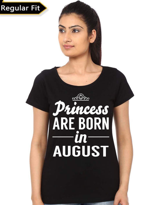 Princess Are Born In August Black Girl’s T-Shirt