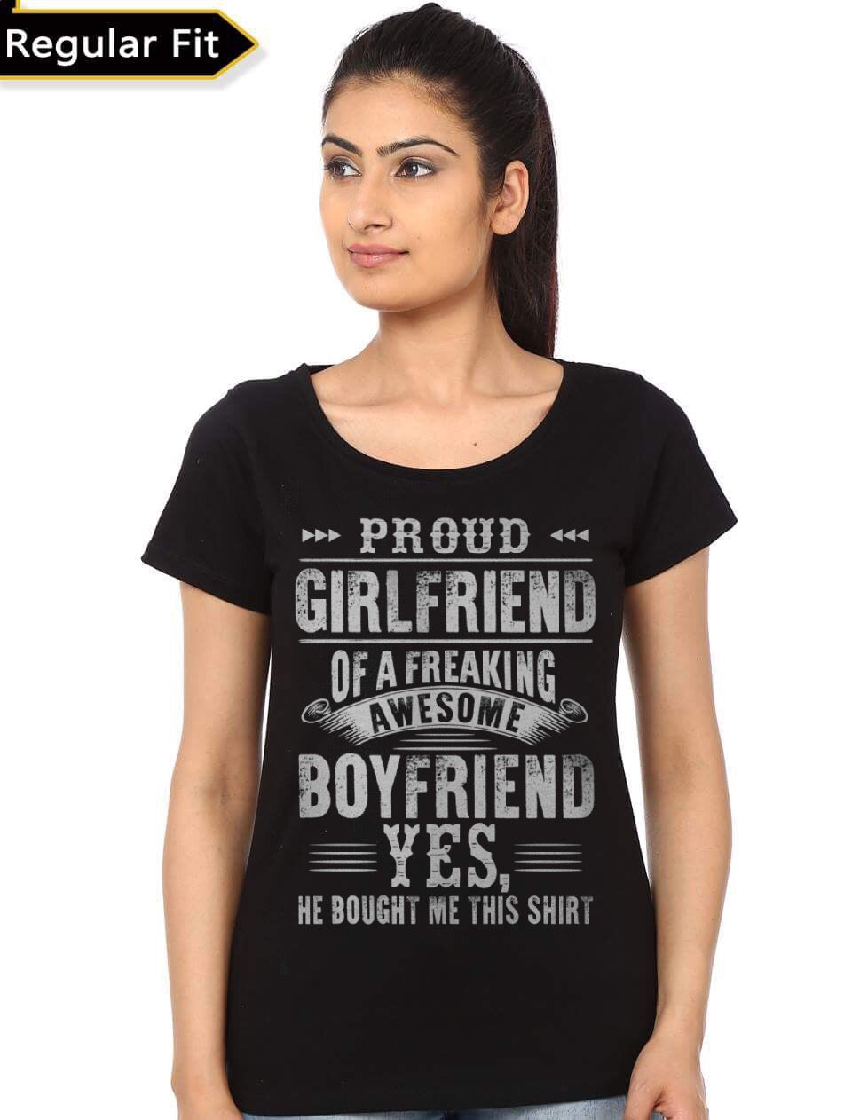 Proud Girlfriend Of Freaky Awesome Boyfriend Black Girls T-Shirt