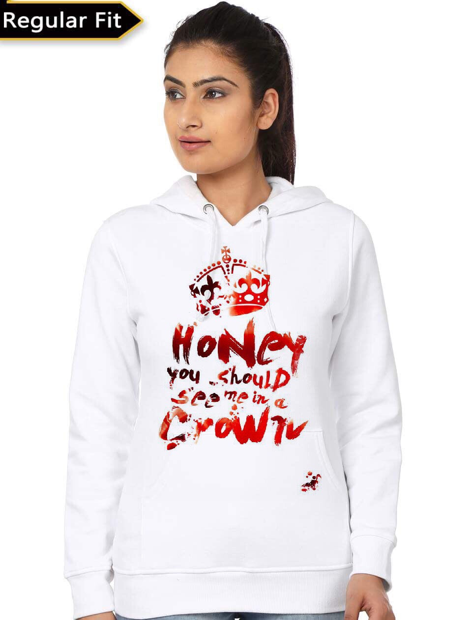 Honey You Should See Me In A Crown White Girl’s Hoodie