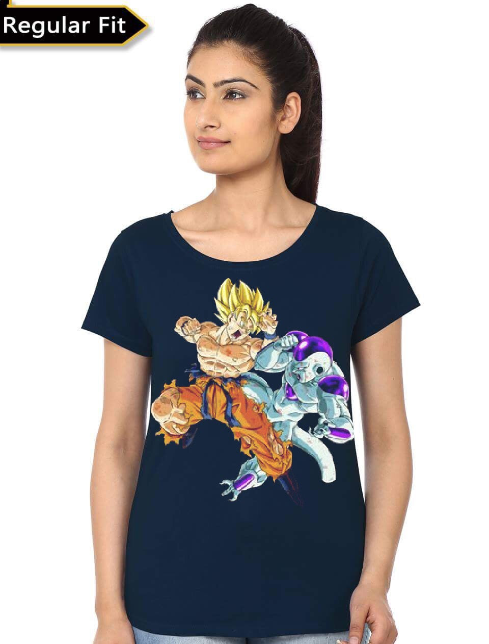 Goku Vs Frieza Navy Blue Girl’s T-Shirt