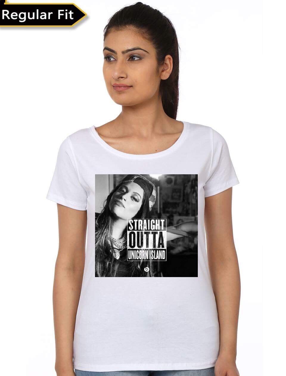 Straight Outta Unicorn Island White Girl’s T-Shirt