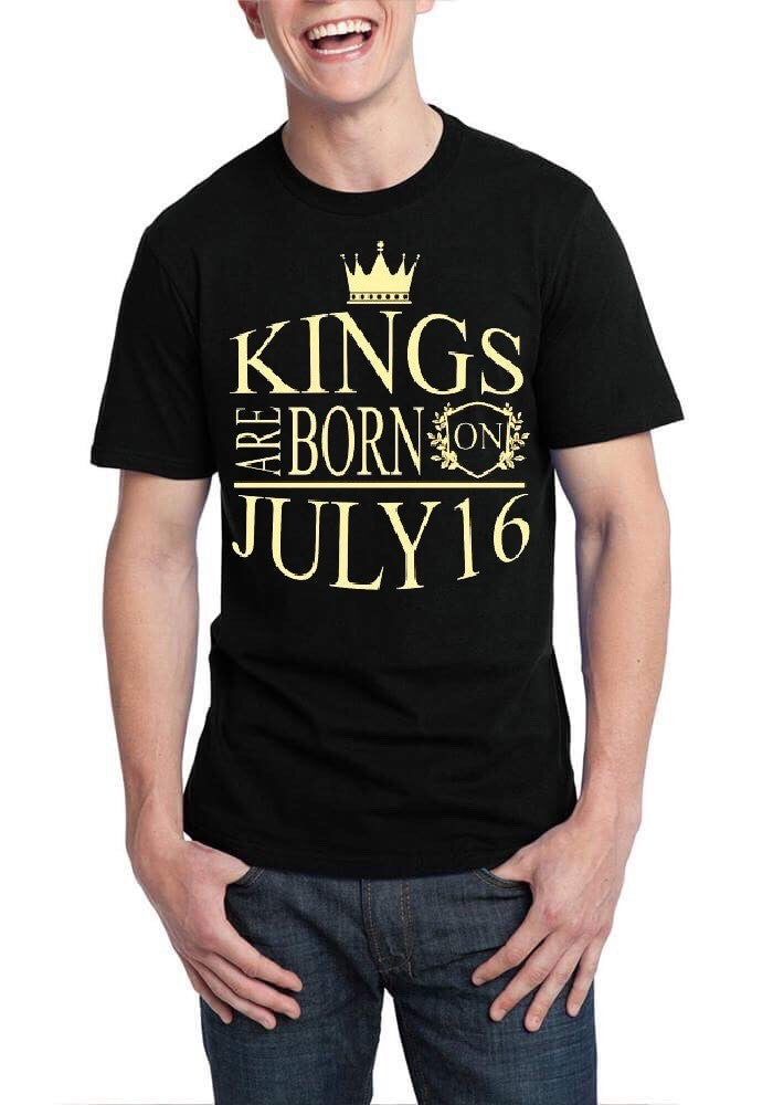 Kings Are Born On July 16 Black T-Shirt