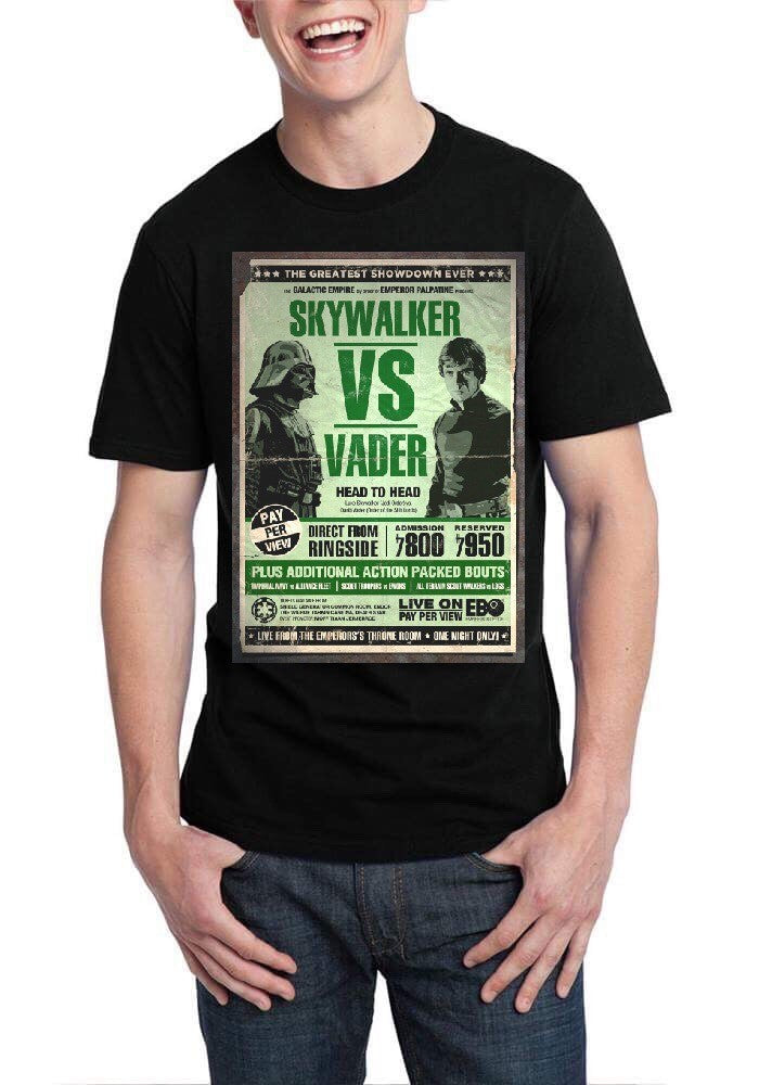 Vader Vs Skywalker Black T-Shirt