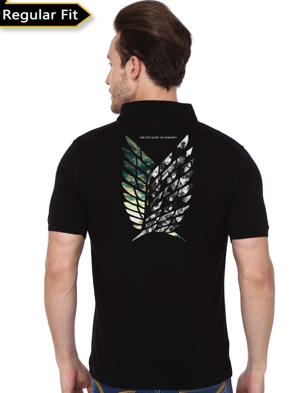 Attack On Titan Black Polo T-Shirt