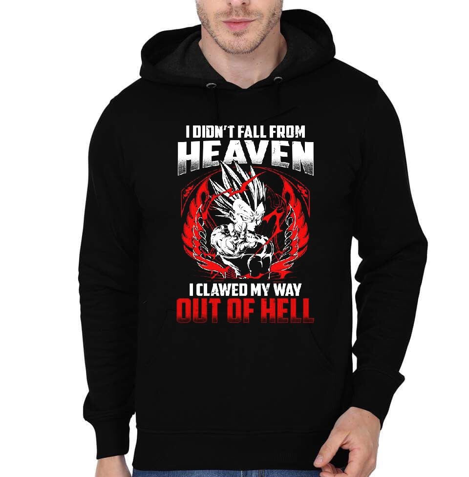 I Didn’t Fall From Heaven I Clawed My Way Out Of Hell DBZ Black Hoodie