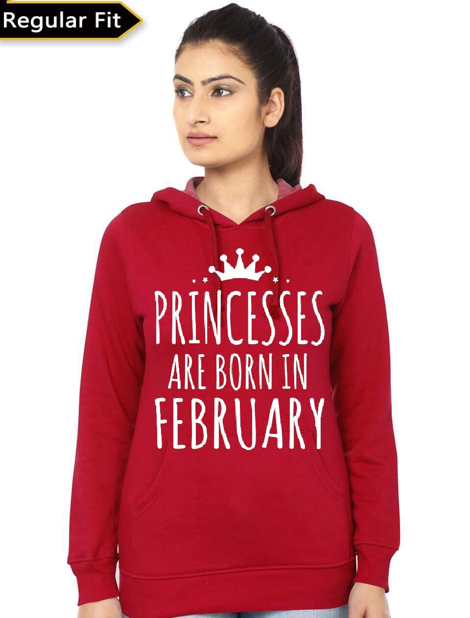 Princesses Are Born In February Red Girl’s Hoodie