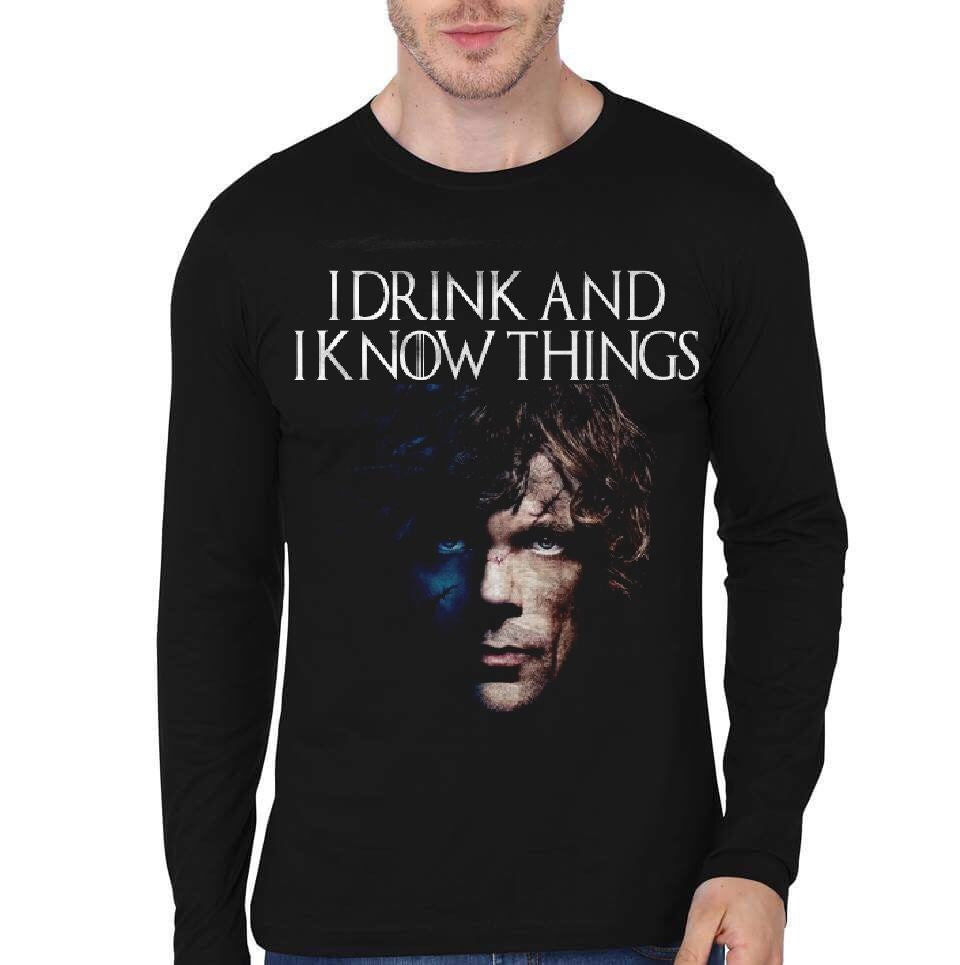 I Drink And I Know Things Tyrion Lannister Black T-Shirt
