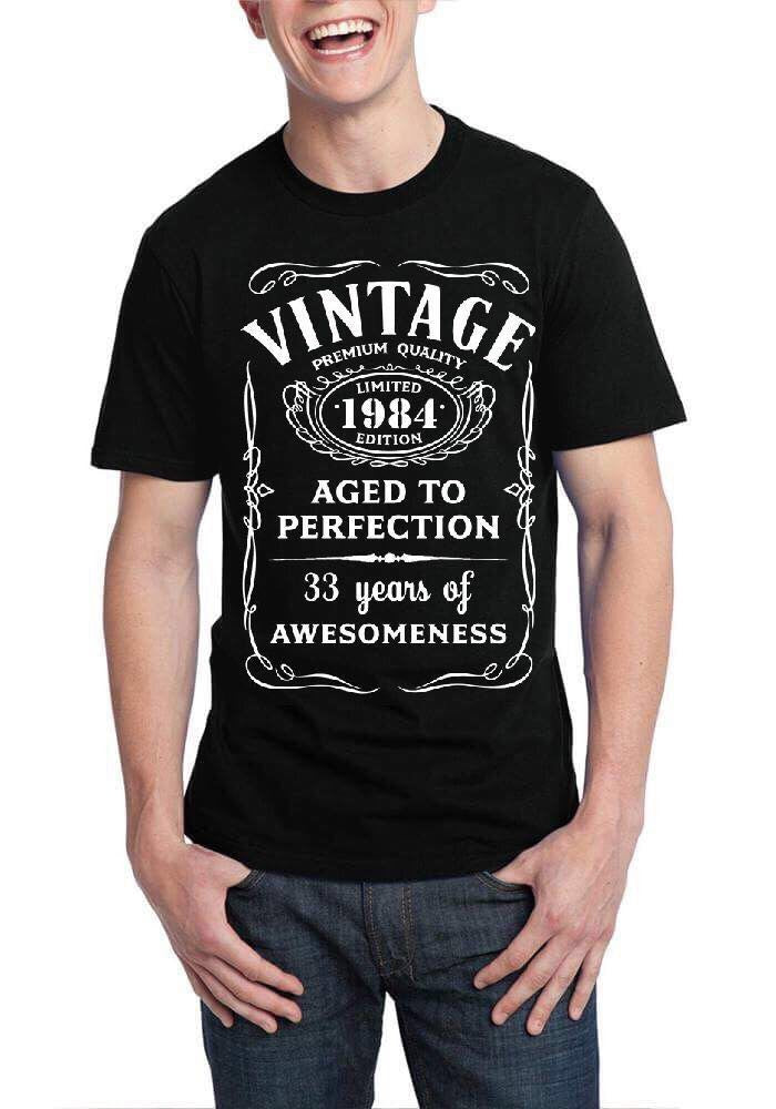 Vintage Born In 1984 Black T-Shirt