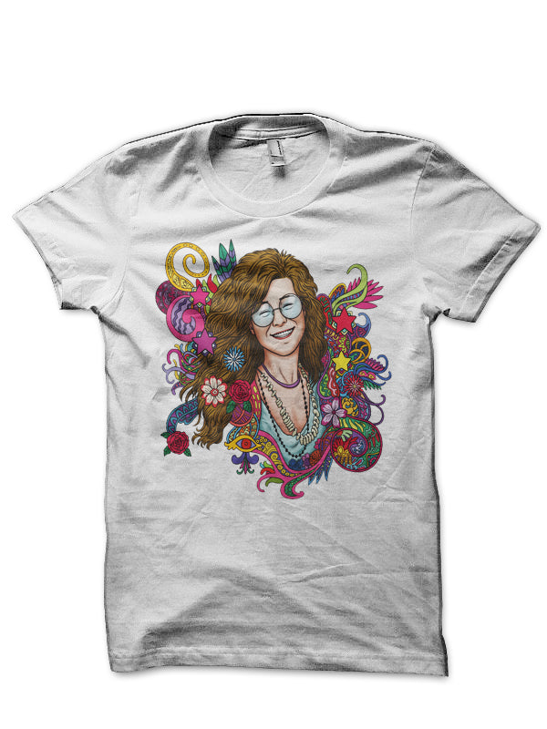 Janis Joplin White T-Shirt