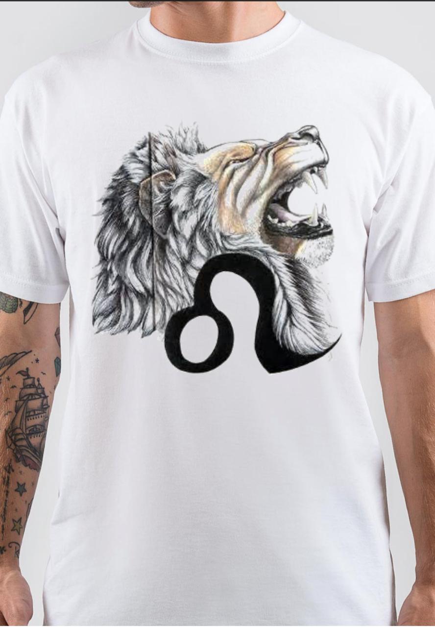 Leo Zodiac White T-Shirt