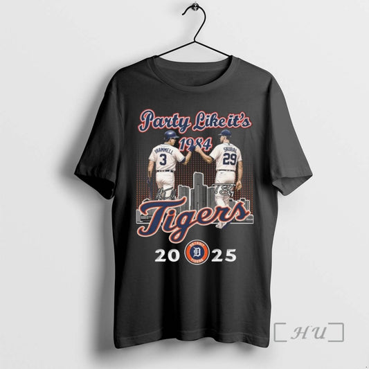 Limited Edition Party Like Its 1984 Trammell And Skubal Detroit Tigers Signatures 2025 T Shirts