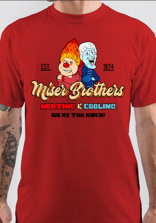 Miser Brothers Heating & Cooling Red T-Shirt