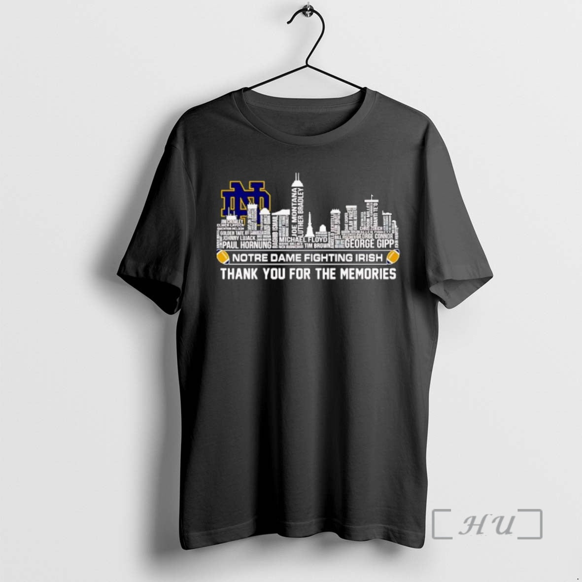 New Notre Dame Fighting Irish Thank You For The Memories Players Name Skyline City Ornaments