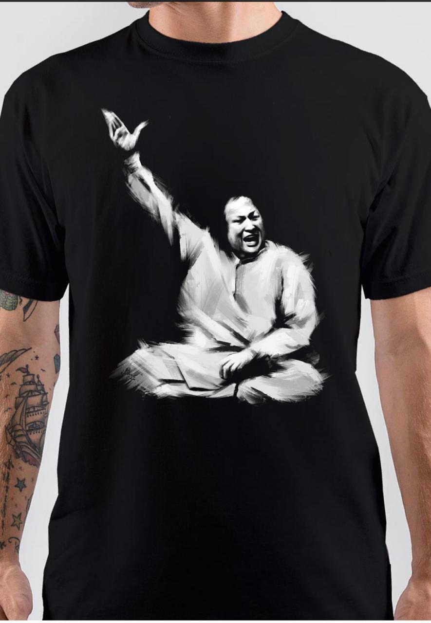 Nusrat Fateh Ali Khan Black T-Shirt