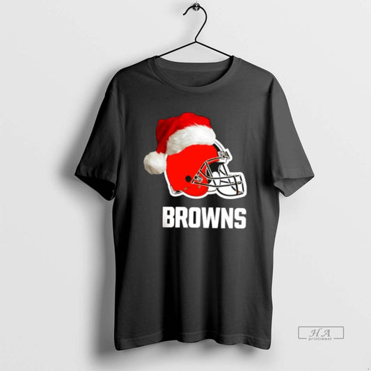 Official Cleveland Browns 2025 Santa Hat Logo Football Christmas