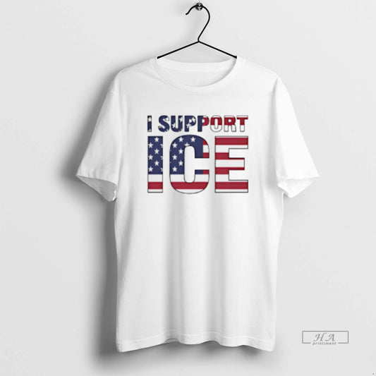 Official I Support Ice American Flag