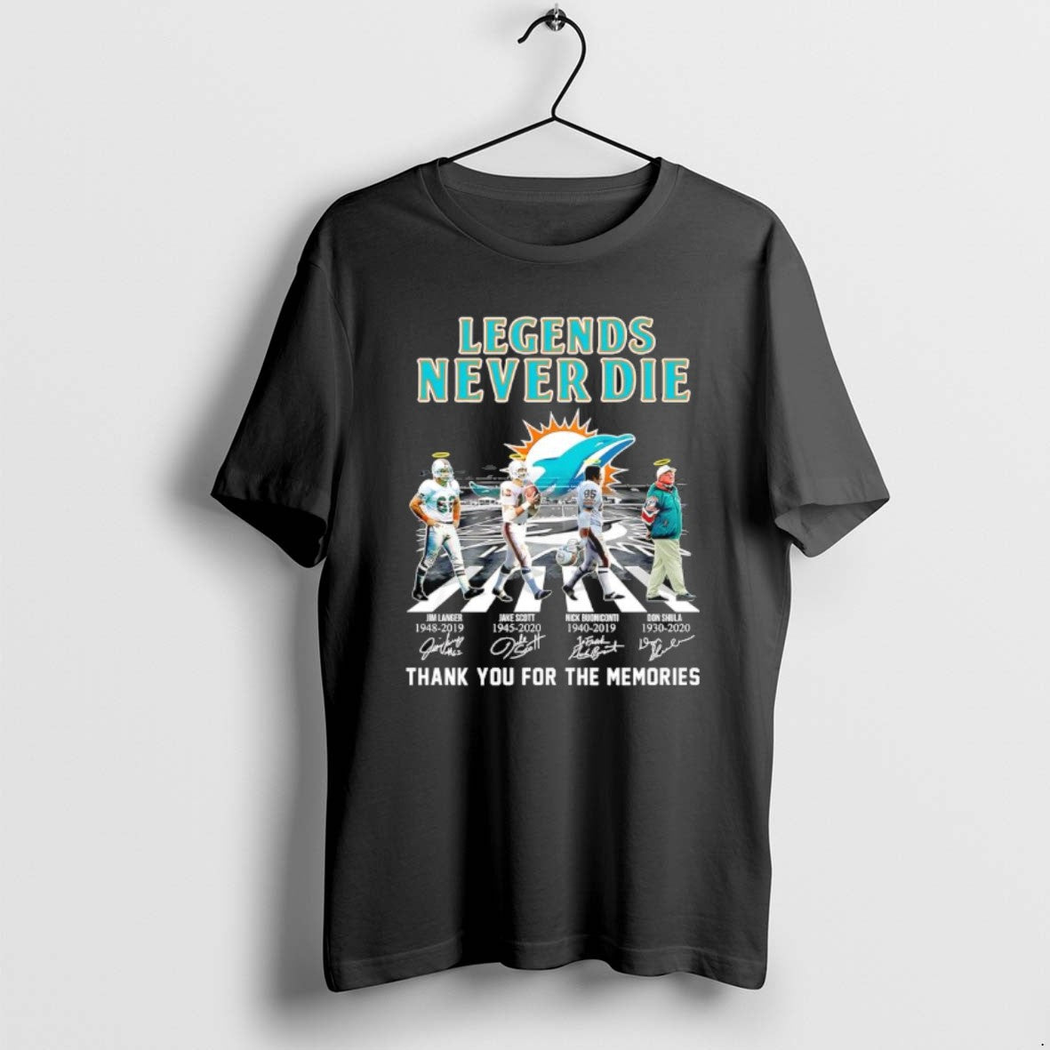 Official Legends Never Die Miami Dolphins Jim Langer Jake Scott Nick Buoniconti Don Shula Signatures