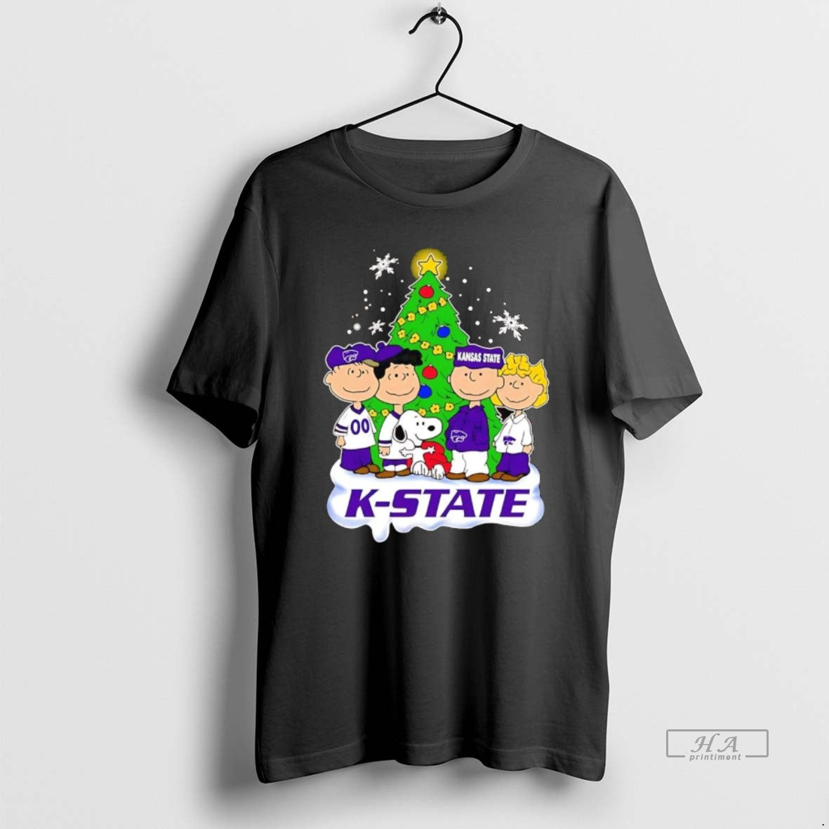 Official Peanuts Kansas State Wildcats Under Christmas Tree