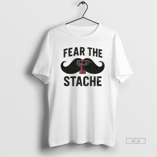 Official Texas Tech Red Raiders Fear The Stache Game Day Football Logo