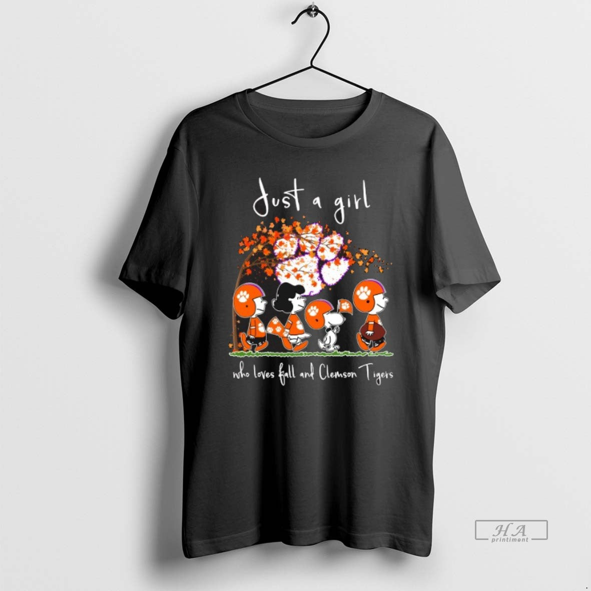 Official Trendy 2025 Just A Girl Who Loves Fall And Love Peanuts Characters Clemson Tigers