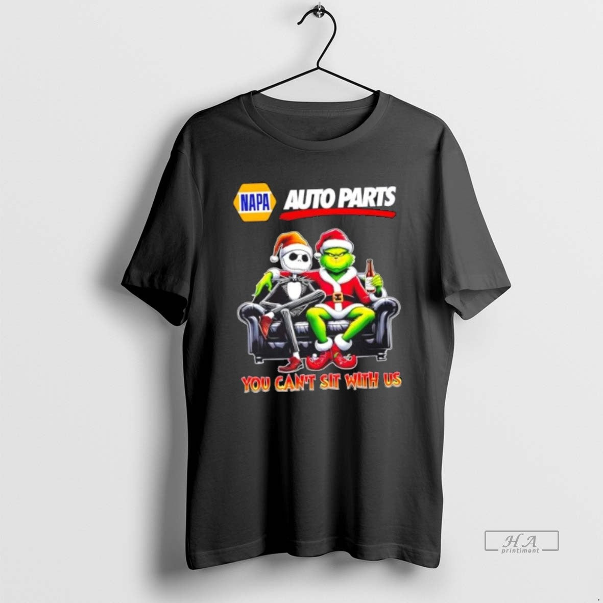 Official Trendy Napa Auto Parts X Grinch And Jack Skellington Happy Hallothankmas You Cant Sit