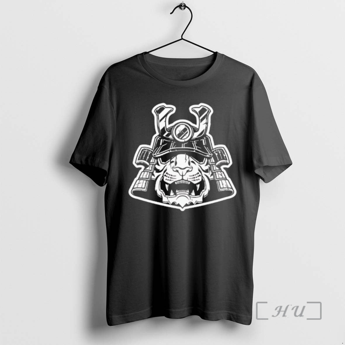 Angry Tiger Head In Samurai Helmet Art
