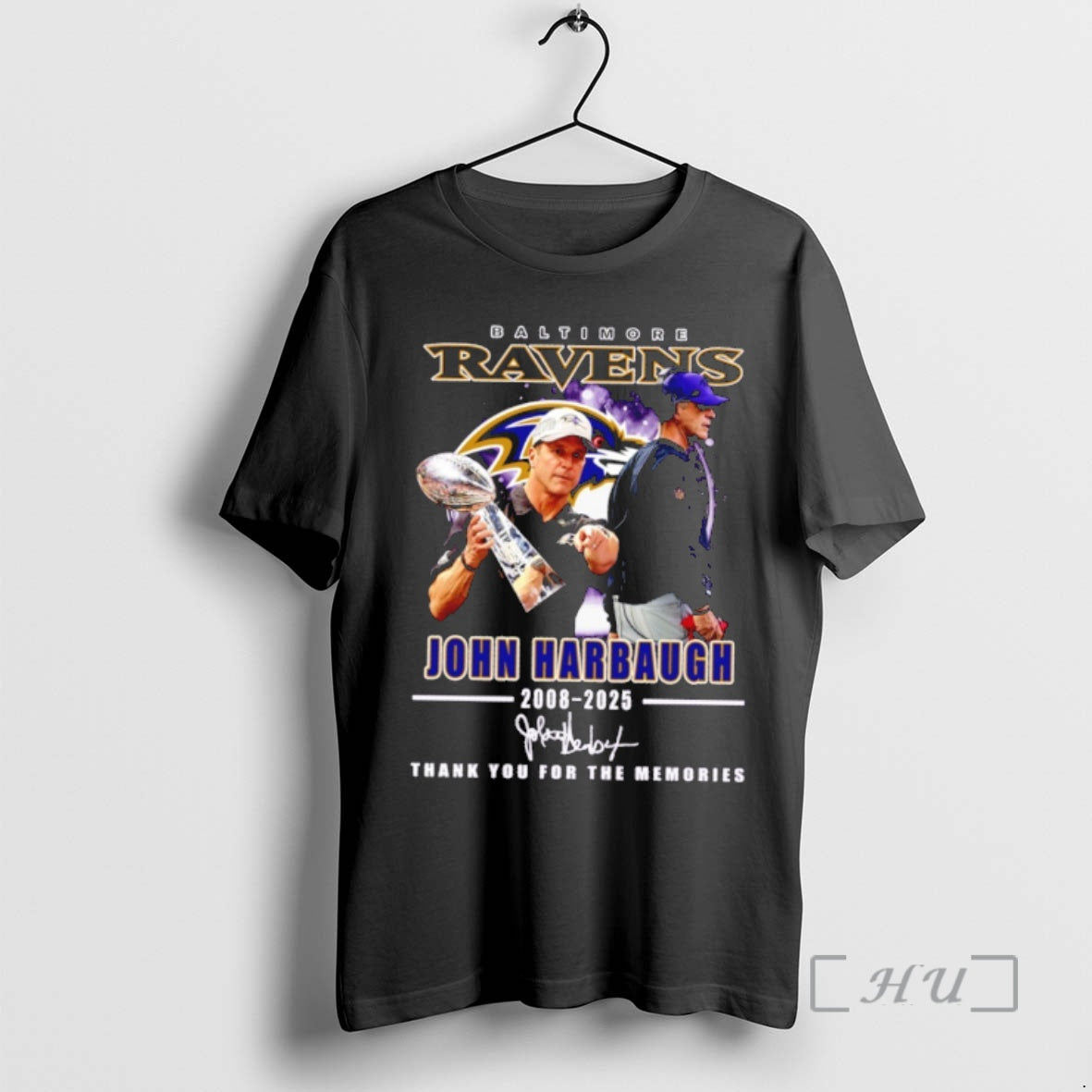 Officials Baltimore Ravens John Harbaugh 2008 2025 Thank You For Teh Memories Signature Premium