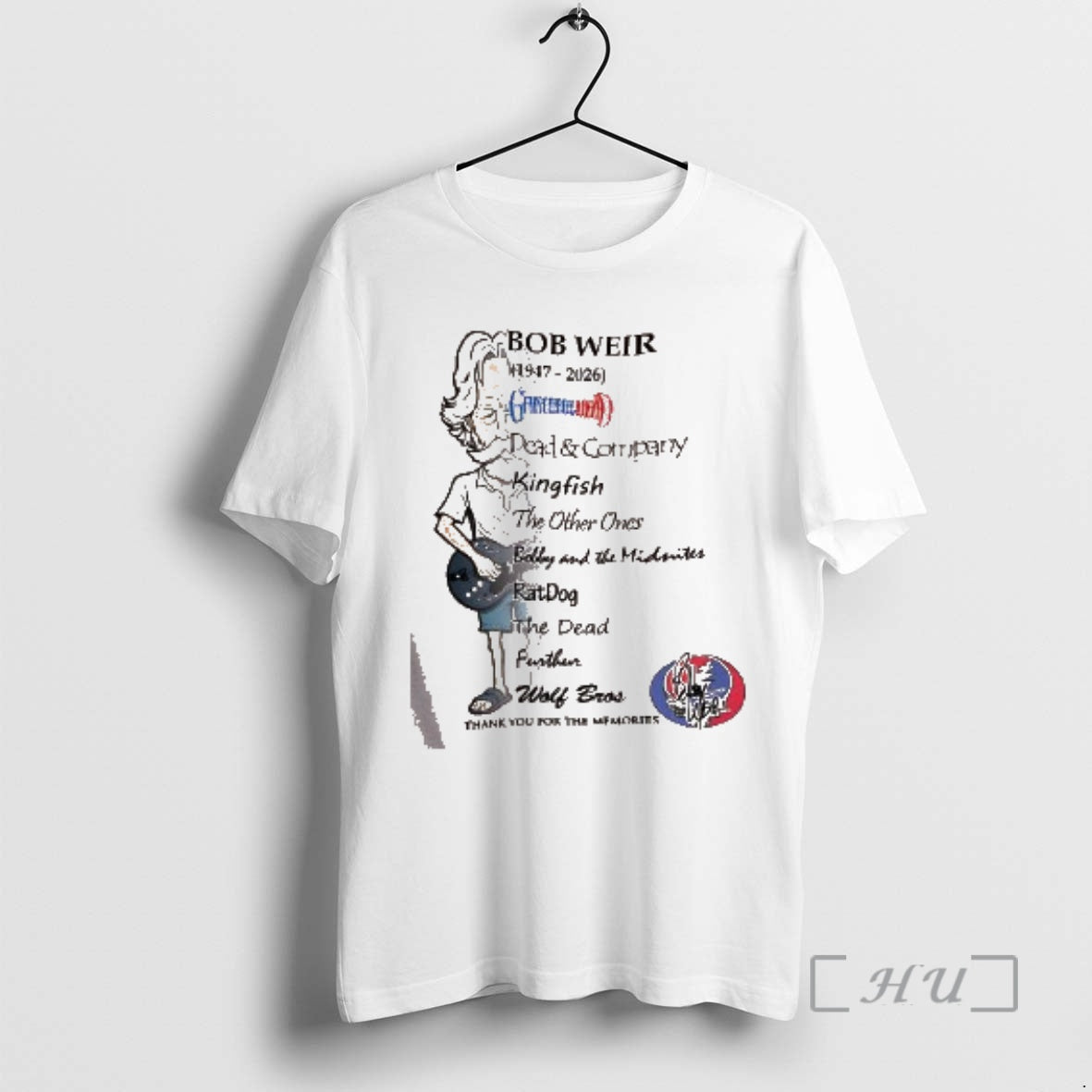 Officials Bob Weir 1947 2026 Thank You For The Memories Signature Premium T Shirts Sweater