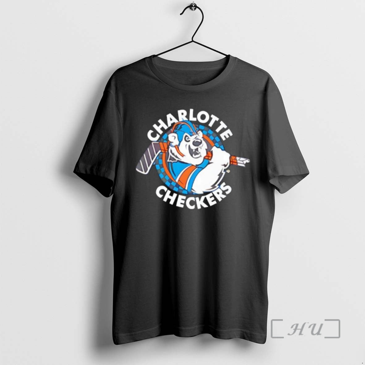Officials Charlotte Checkers Retro Logo Sky