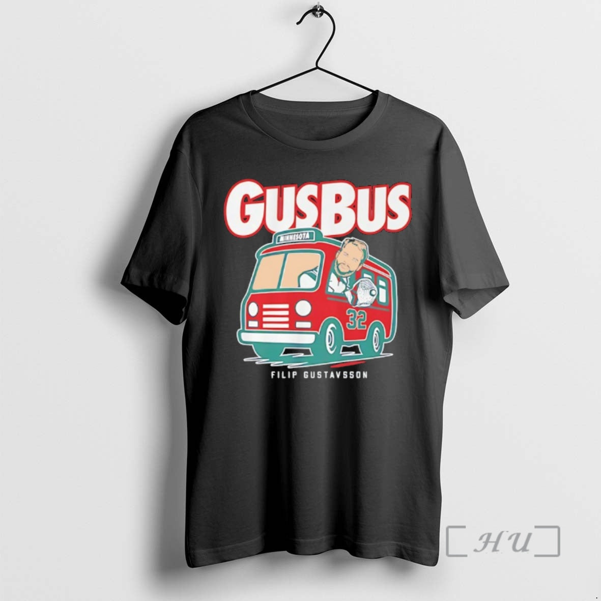 Officials Filip Gustavsson Hop On The Gus Bus Minnesota Wild Hockey Premium T Shirts Sweater
