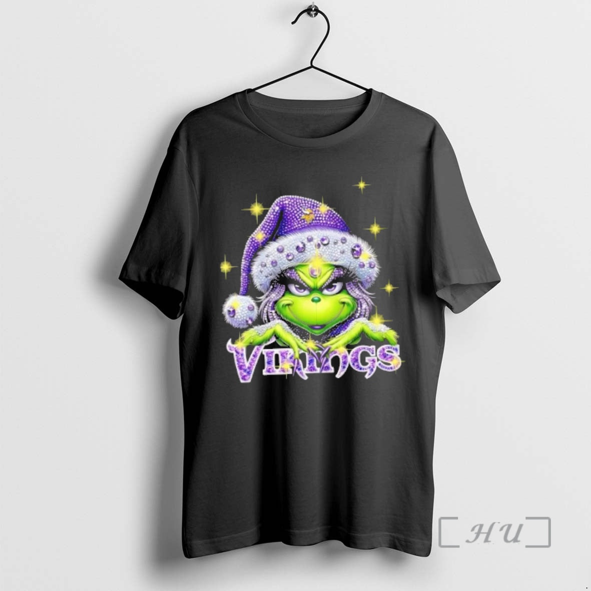 Officials Glitter Diamond Grinch Girl X Minnesota Vikings Football Graphic