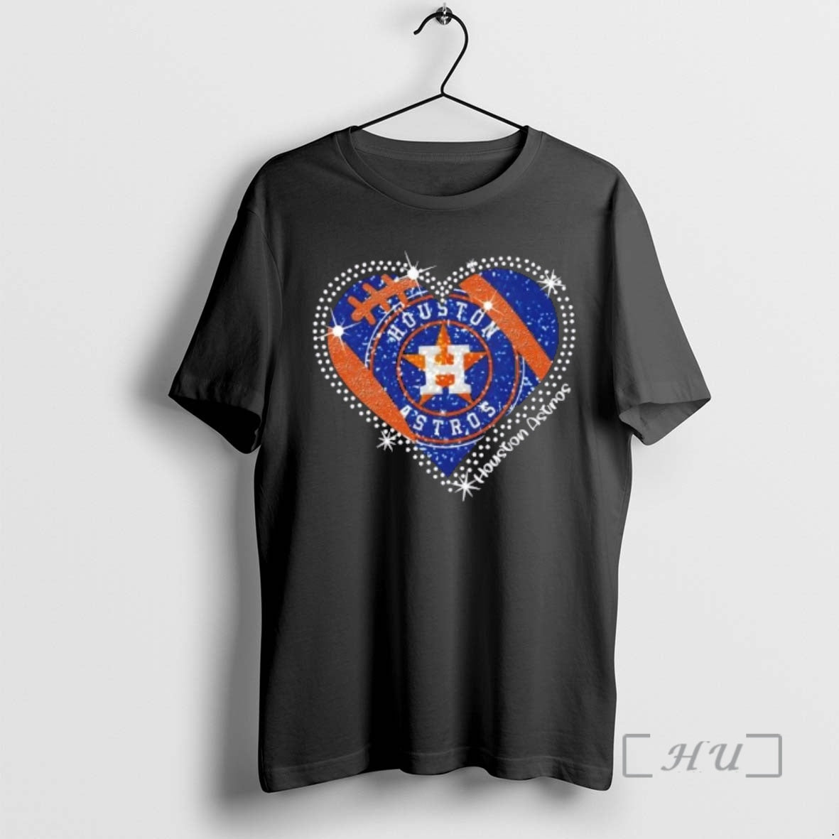 Officials Glitter Heart Houston Astros Baseball Logo