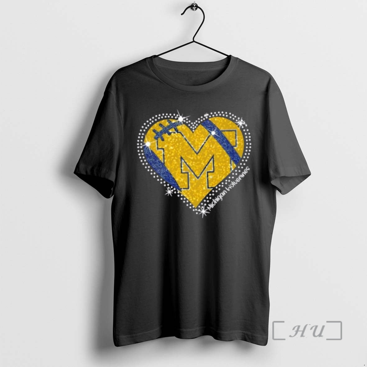 Officials Glitter Heart Michigan Wolverines Football Logo