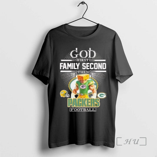 Officials God First Family Second Then Green Bay Packers Cheesehead Football Premium T Shirts Sweater