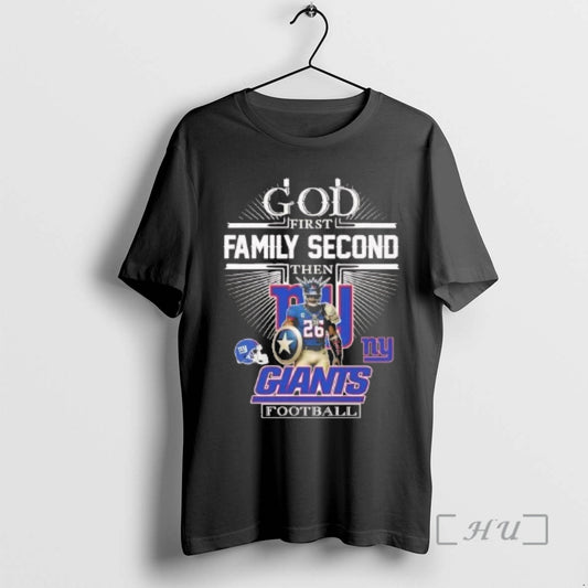 Officials God First Family Second Then New York Giants Football Mascot Premium T Shirts Sweater