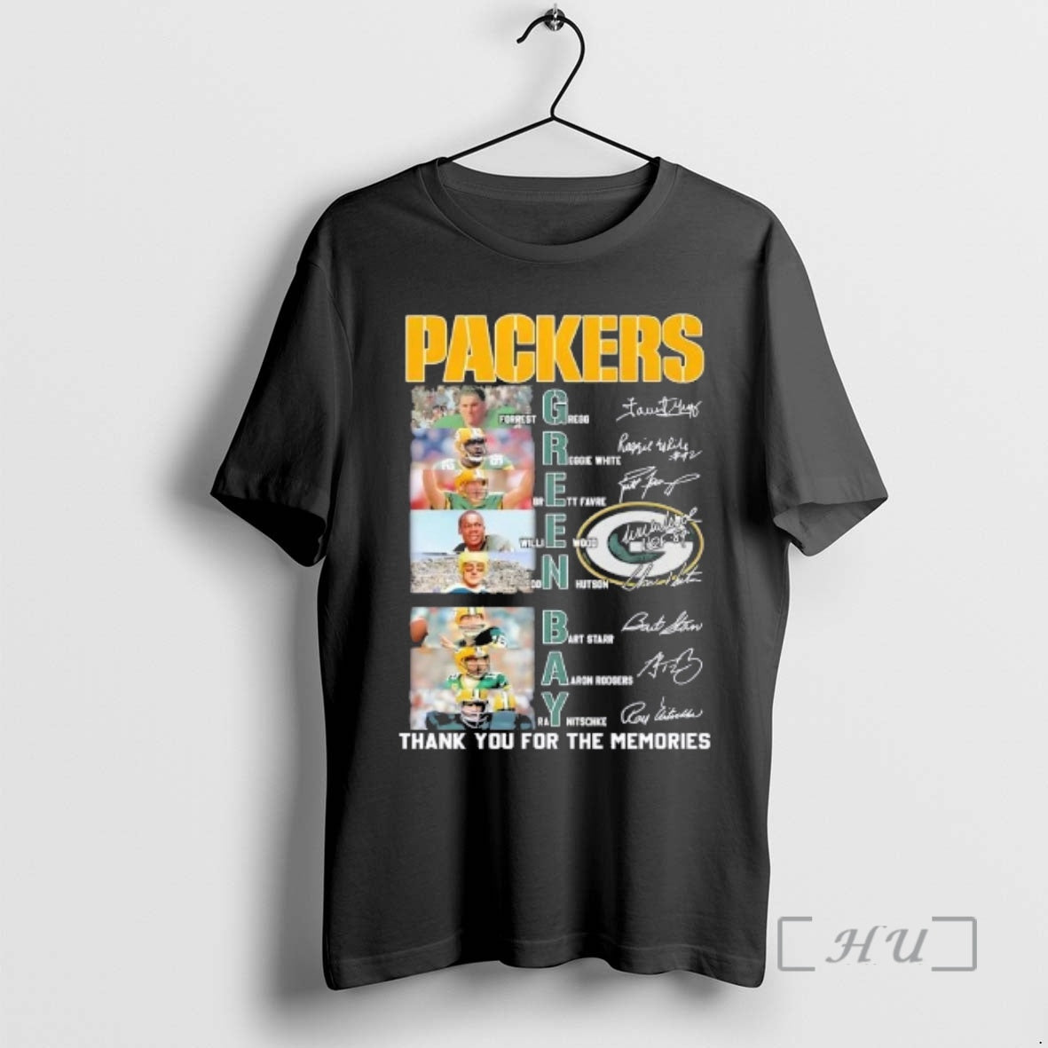Officials Green Bay Packers Names Players Thank You For The Memories Signatures Premium T Shirts