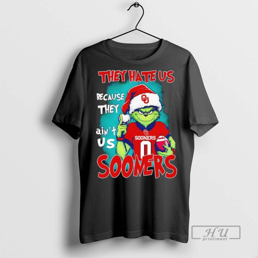 Officials Grinch They Hate Us Because They Aint Us Oklahoma Sooners Christmas T Shirts