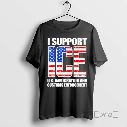 Officials I Support Ice Us Immigration And Customs Enforcement Usa Flag Premium T Shirts Sweater