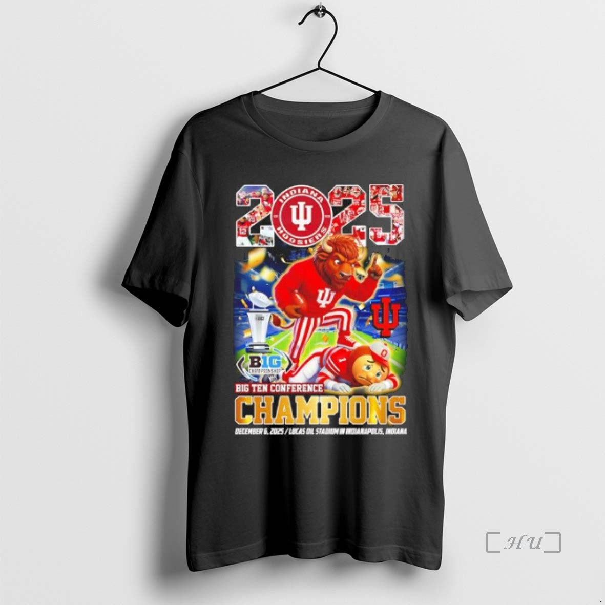 Officials Indiana Beat Ohio State Win 2025 Big Ten Conference Champions Mascot Premium T Shirts