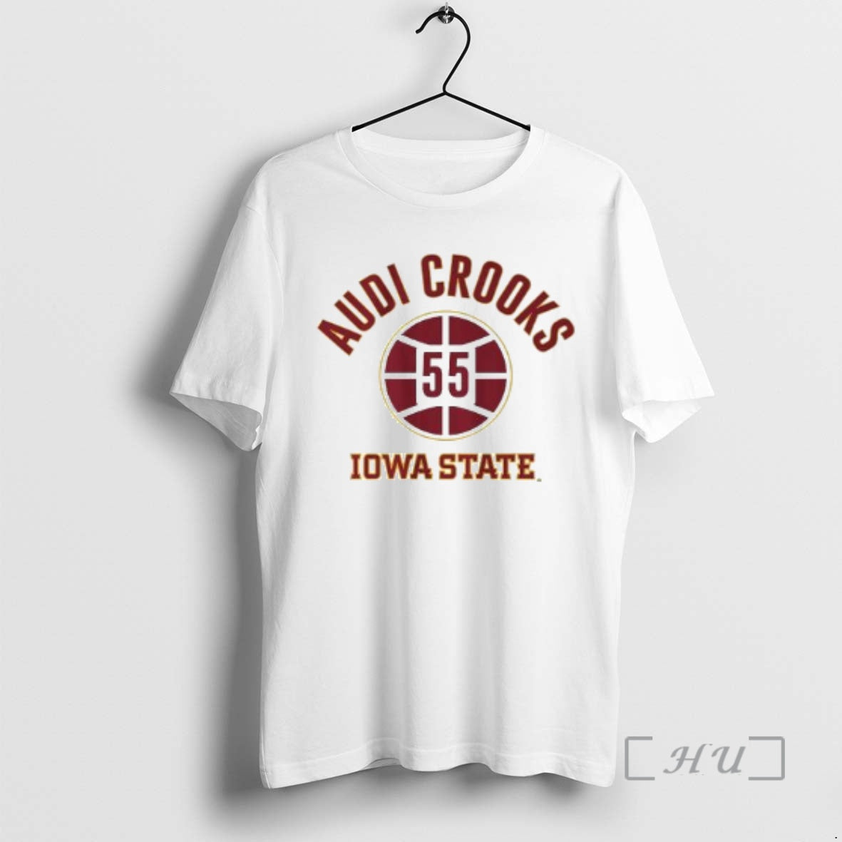 Officials Iowa State Basketball Audi Crooks Name Number Ball Circle White Premium T Shirts Sweater