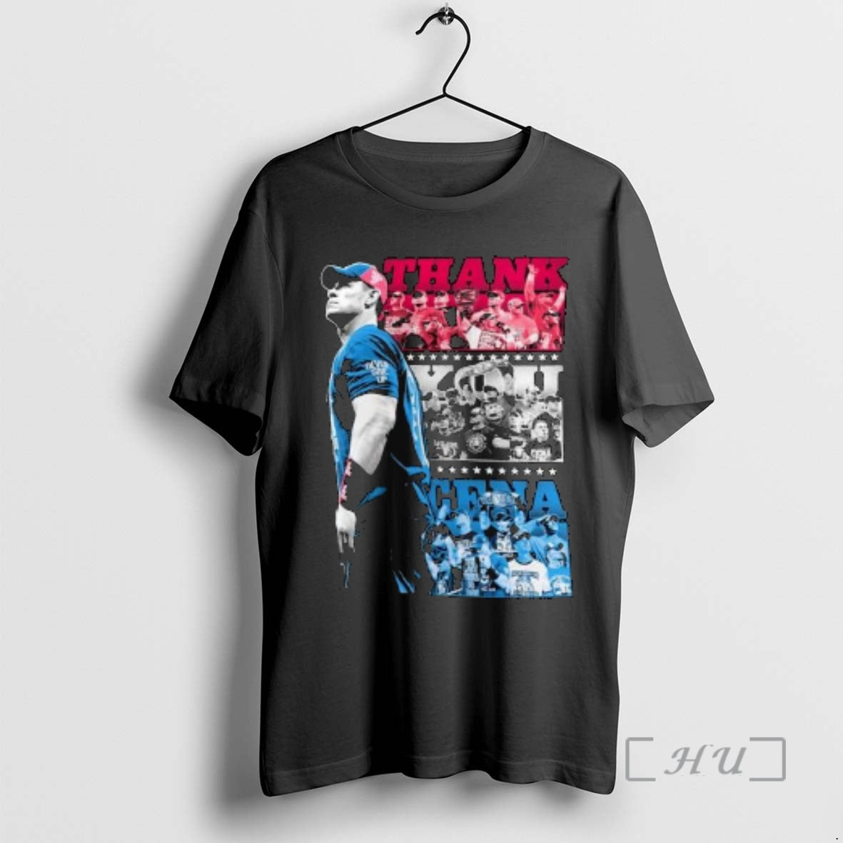 Officials John Cena Thank You Cena Red White And Blue Circle Black Premium T Shirts