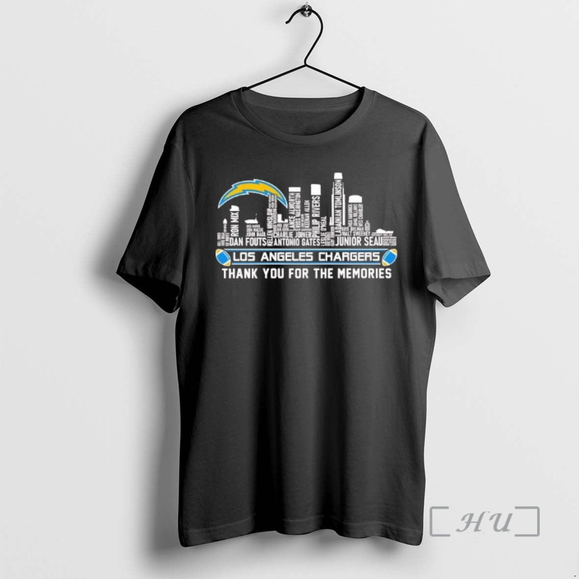 Officials Los Angeles Chargers City Players Names Thank You For The Memories Premium T Shirts