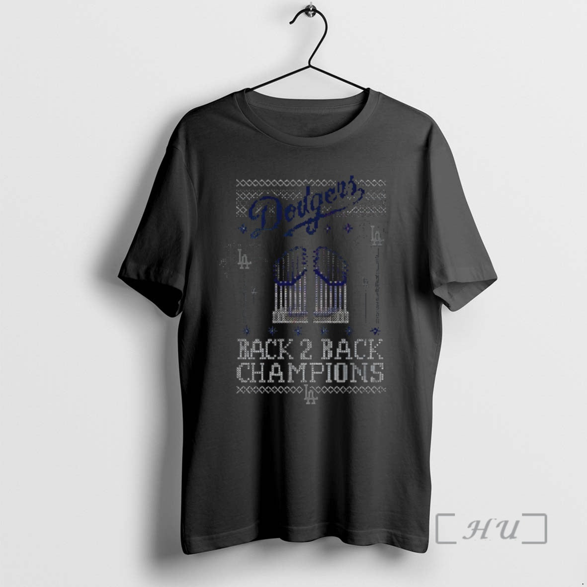 Officials Los Angeles Dodgers Back 2 Back Champions Trophy 8bit Game Style Premium T Shirts