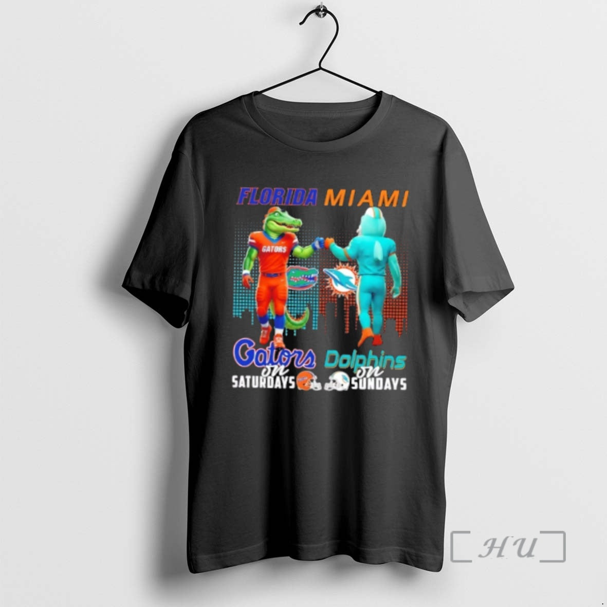 Officials Mascots Florida Gators On Saturdays X Miami Dolphins On Sundays Skyline Premium T Shirts
