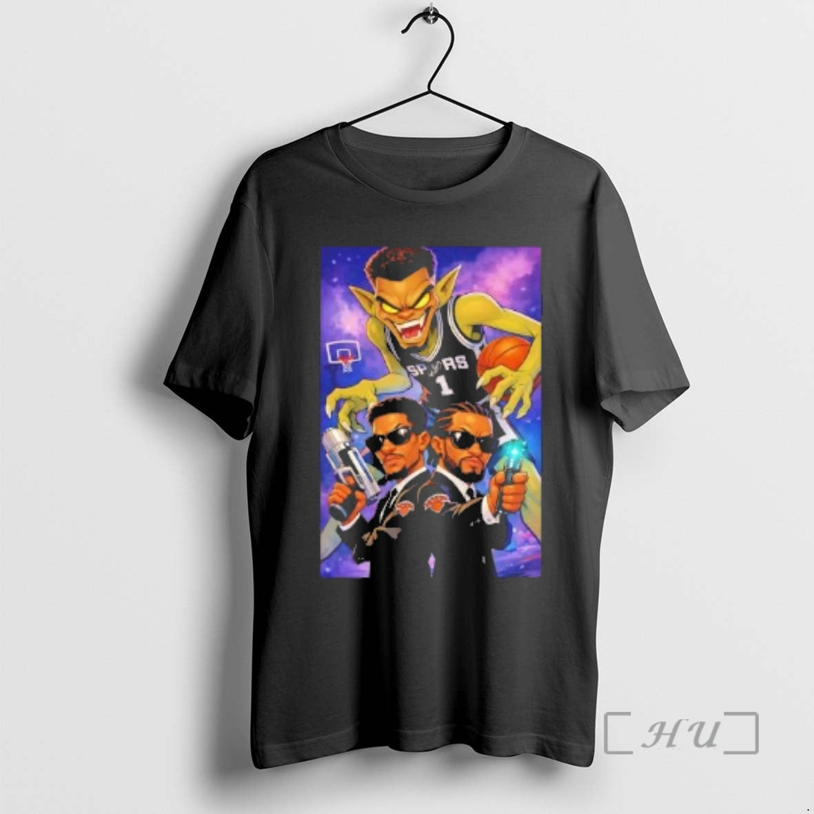 Officials Men In Black Sga Jalen Brunson Duo Vs Alien Wembanyama Premium T Shirts Sweater