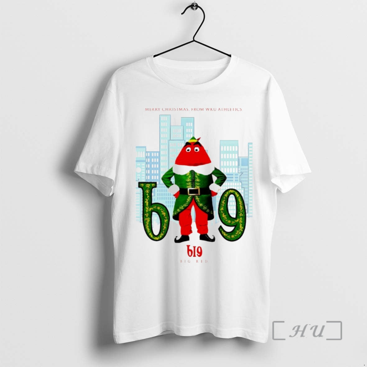 Officials Merry Christmas From Western Kentucky Hilltoppers Big Red Mascot Circle Premium T Shirts Sweater