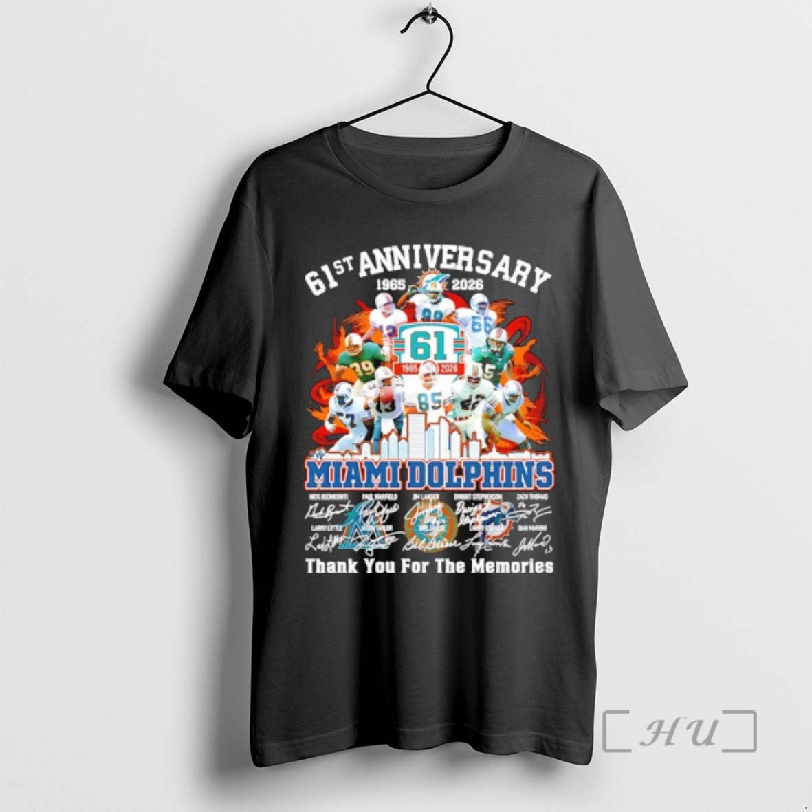 Officials Miami Dolphins 61st Anniversary 1965 2026 Thank You For The Memories Signatures Premium