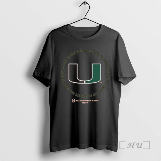 Officials Miami Football 2025 Cfp Fight Song Circle Black