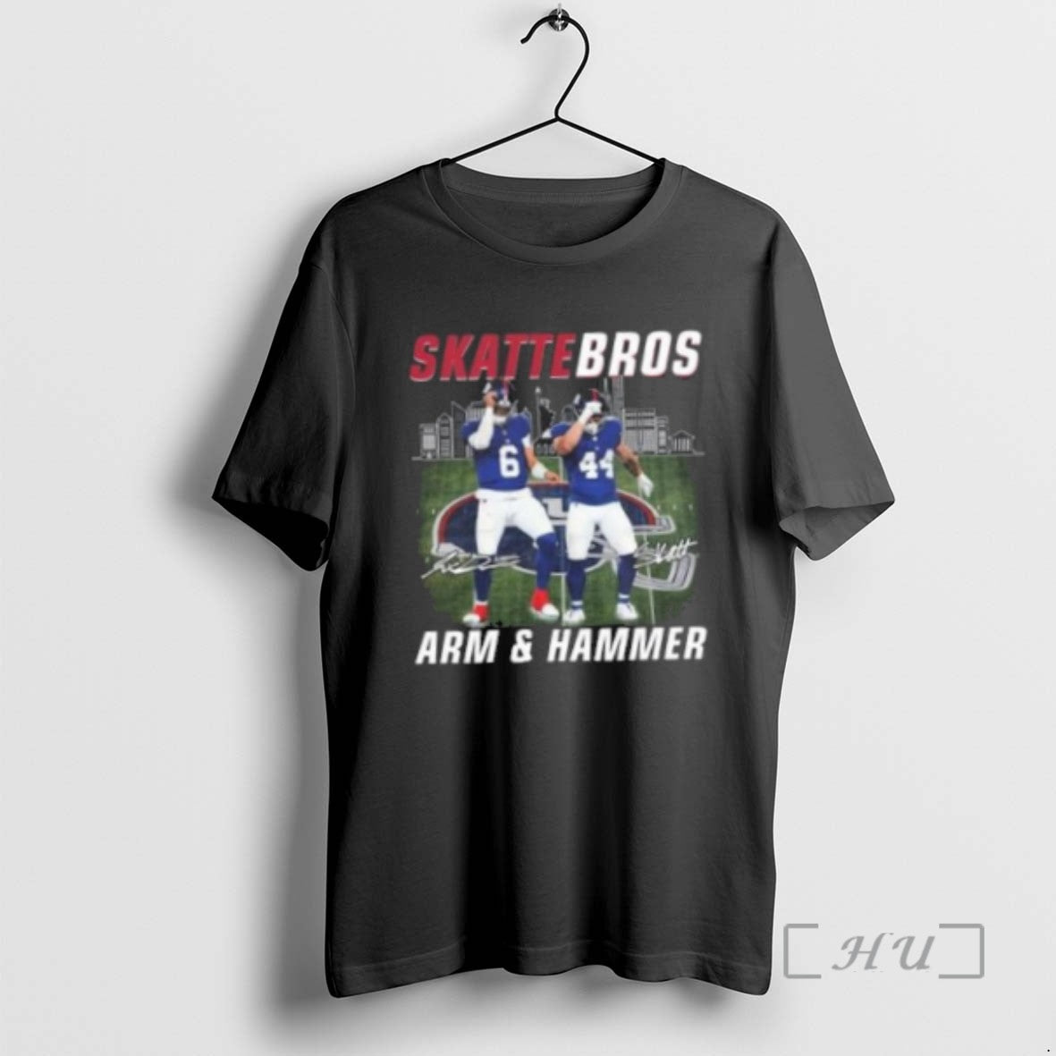 Officials New York Giants Jaxson Dart And Cam Skattebo Skettebros Arm Hammer Signatures 2025