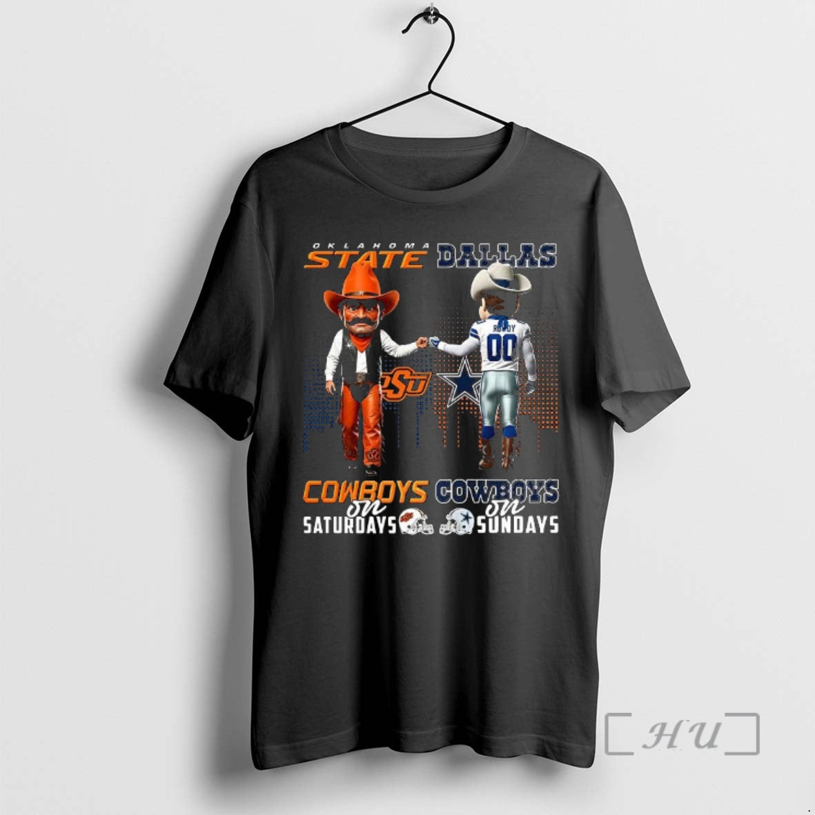 Officials Oklahoma State Cowboys On Saturdays Vs Dallas Cowboys On Sundays Mascot Premium T Shirts